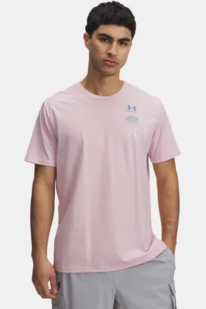Under Armour Herentop EVOL Logo met korte mouwen Prime Roze / Ether Blauw / Wit L