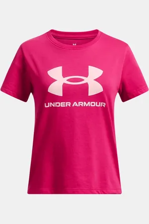 Under Armour Meisjesshirt Big Logo met korte mouwen Shaded Fuchsia / Prime Roze / Prime Roze YLG (149 - 160 cm)