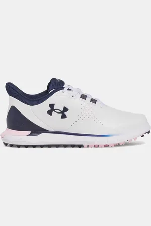 Under Armour Damesgolfschoenen Drive Fade Spikeless Wit / Prime Roze / Midnight Marineblauw 42
