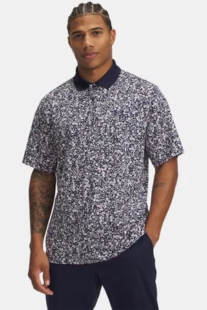 Under Armour Herenpolo Matchplay Printed Midnight Marineblauw / Downpour Grijs / Wit L