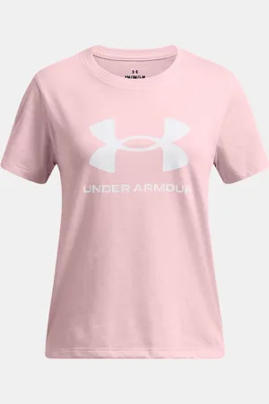 Under Armour Meisjesshirt Big Logo met korte mouwen Prime Roze / Wit / Wit YLG (149 - 160 cm)