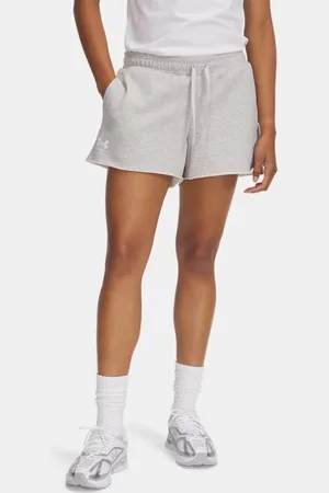 Under Armour Damesshorts Rival Terry Mod Grijs Light Heather / Wit L