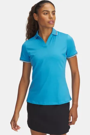 Under Armour Damespolo Drive Rib met korte mouwen Ether Blauw / Midnight Marineblauw / Midnight Marineblauw L