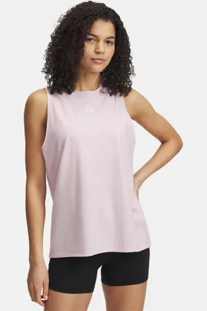 Under Armour Damestanktop Rival Muscle Prime Roze / Wit L