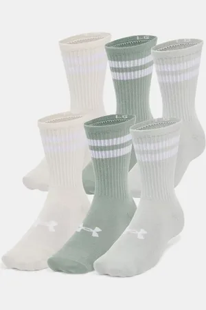 Under Armour Unisex sokken Essential 6-Pack Crew Hydro Groente / Hydro Groente / Wit L