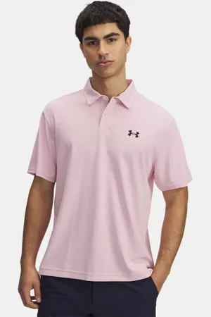 Under Armour Herenpolo Tee To Green Pique Prime Roze / Midnight Marineblauw L