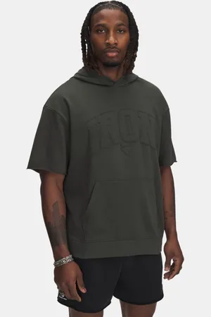 Under Armour Herenhoodie Project Rock Terry met korte mouwen Baroque Groente / Baroque Groente L