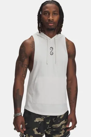 Under Armour Herenhoodie Project Rock Snake zonder mouwen Wit Clay / Zwart / Wit L
