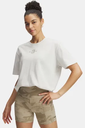 Under Armour Damesshirt Project Rock Campus Wit Clay / Zwart L
