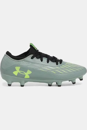 Under Armour Kindervoetbalschoenen Magnetico Select 4 FG Jr. Silica Groente / Silica Groente / High Vis Geel 33