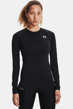 Under Armour Damesshirt HeatGear® Compression met lange mouwen Zwart / Wit M