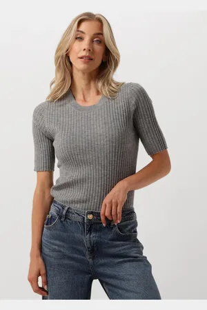Mos Mosh T-Shirt Dames Relena Rib Ss Crew Neck Knit