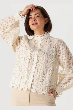 Summum Woman Blouse Dames Blouse Lace Organza