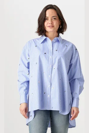 Dante 6 Blouse Dames Que Oversized Stripe Shirt