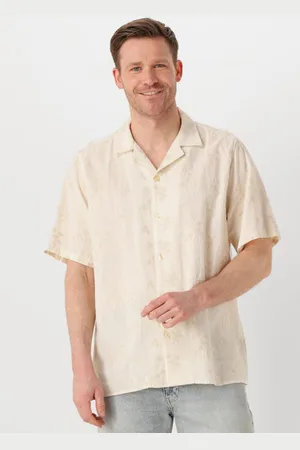 Foret Forét Casual Overhemd Heren Peer Flower Jacquard Ss Shirt