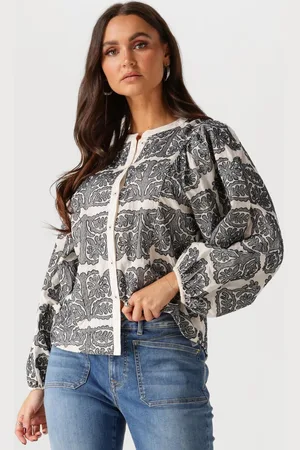 Summum Woman Blouse Dames Longsleeve Bouse Tile Embroidery