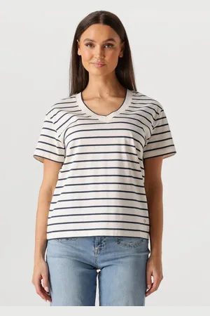 Mos Mosh T-Shirt Dames Mmnani V-ss Stripe Tee