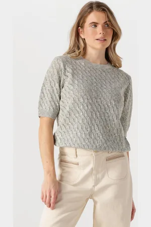 Mos Mosh T-Shirt Dames Mmkarin Marisol Ss Linen Knit