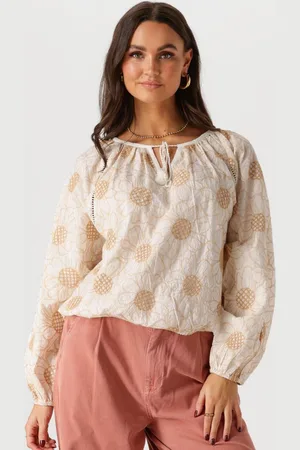 Summum Woman Blouse Dames Longsleeve Top Flower Embroidery