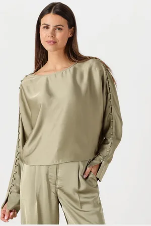 Dante 6 Blouse Dames Rocco Satin Button Detail Top