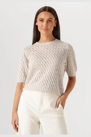 Mos Mosh T-Shirt Dames Mmkarin Marisol Ss Linen Knit