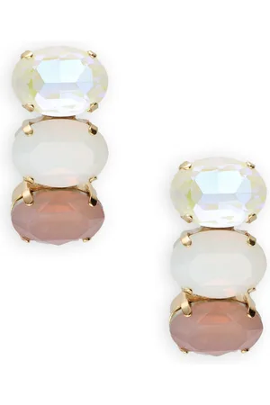 LOTT. gioielli Oorbellen Dames Vertical Oval Three Stones M