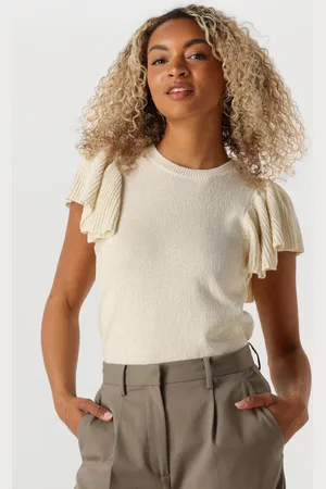 Summum Woman Top Dames Sleeveless Volant Top Rustic Shimmer Knit