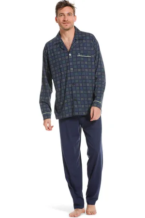 Robson Heren pyjama doorknoop 27222-716-6 - - L/52