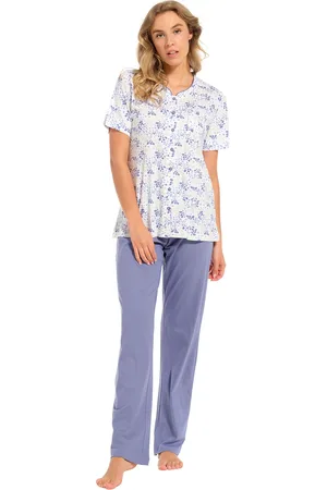 Pastunette Dames pyjama doorknoop korte mouw 20241-126-6 - - 46