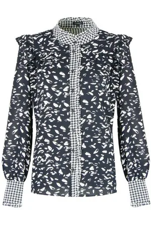 g-maxx Blouse maureen zwart/kiezel