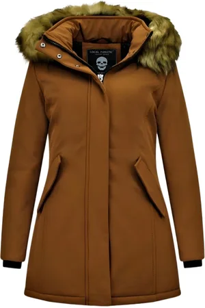 Matogla Winterjas met imitatie bontkraag slim fit