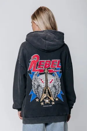 Colourful rebel Rebel guitar oversized hoodie
