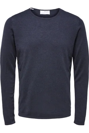 SELECTED Rocks knit crew neck dark sapphire
