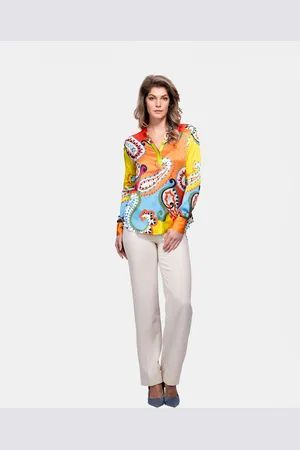 MUCHO GUSTO Zijden blouse monza paisley