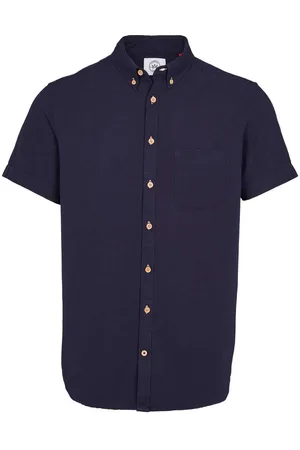Kronstadt Johan seersucker s/s shirt ks3333 navy