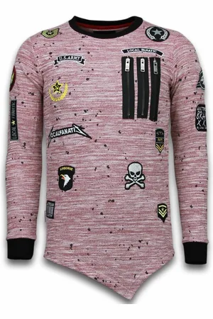 Local Fanatic Longfit asymmetric embroidery sweater patches