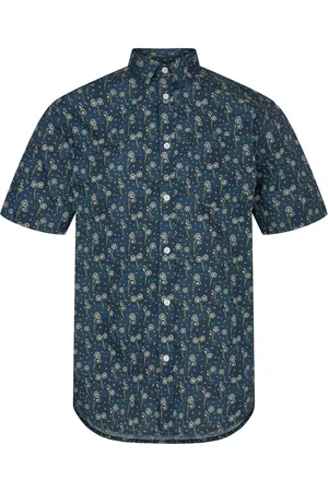 Anerkjendt Akleo poplin aop hirt pagoda blue 900517
