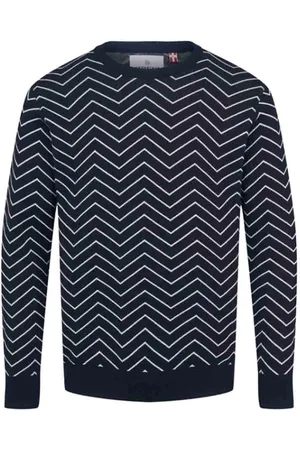 Kronstadt Ks3795 zig-zag cotten knit navy