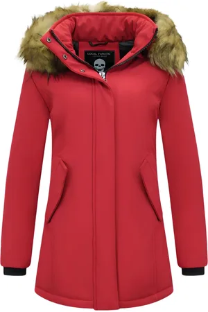 Matogla Winterjas met imitatie bontkraag slim fit