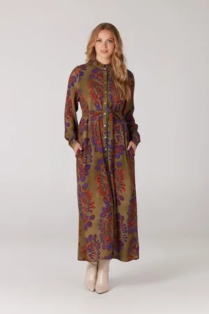 Jansen Amsterdam Wop597 dress isabel w23-000253-multi green