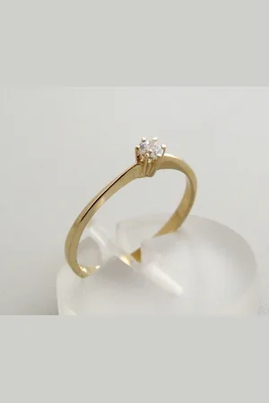 Christian Zespoots gouden ring met zirkonia