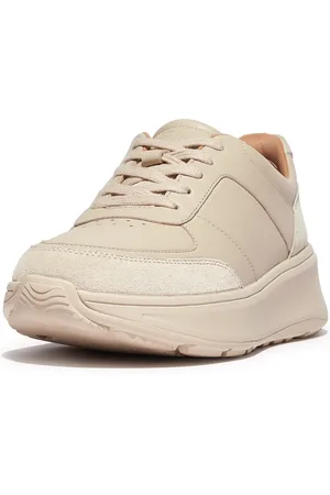FitFlop F-mode leather/suede flatform sneakers