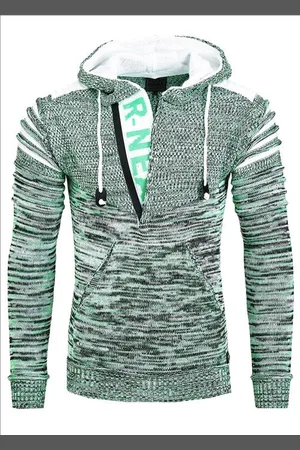Rusty Neal Heren trui camel hoodie 13362