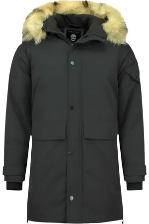 Enos Lange parka jas met bontkraag