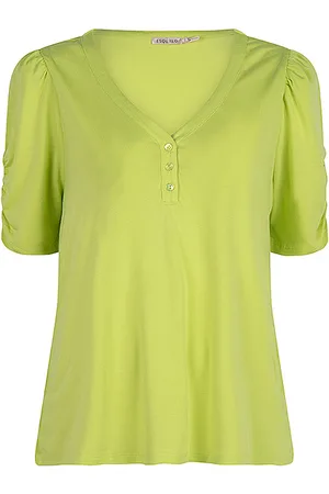 Esqualo T-shirt hs23-30235 puff sleeve lime