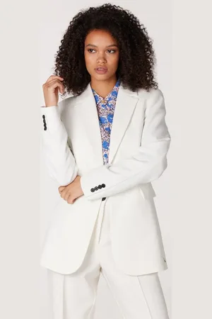 Jansen Amsterdam Wq238 woven blazer with long sleeve winter white