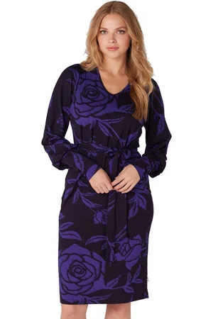 Jansen Amsterdam Vbf501 jersey print dress jet w23 000975 black/purple