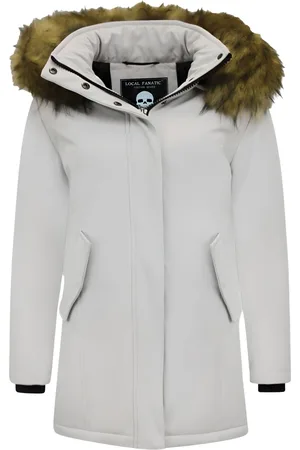 Matogla Winterjas met imitatie bontkraag slim fit