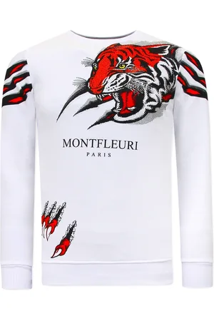 TONY BACKER Sweater met print tiger head