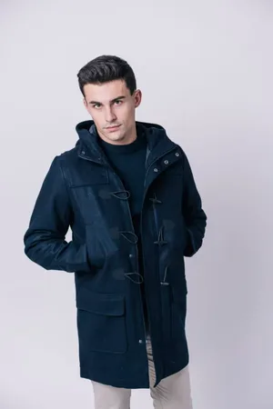 Batela Navy trench peacoat heren